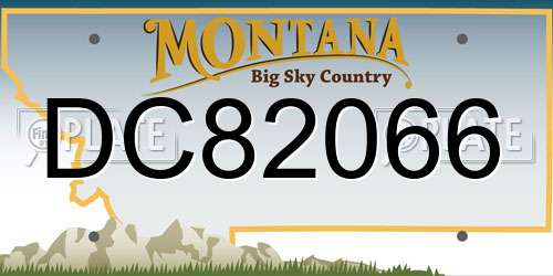 DC82066 Montana License Plate