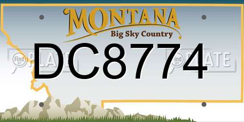 DC8774 Montana License Plate