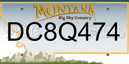 DC8Q474 Montana License Plate