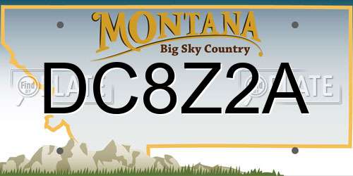 DC8Z2A Montana License Plate