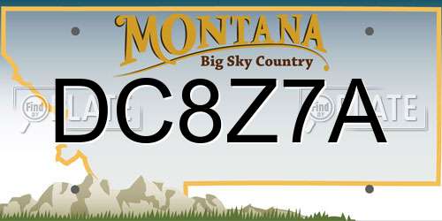 DC8Z7A Montana License Plate