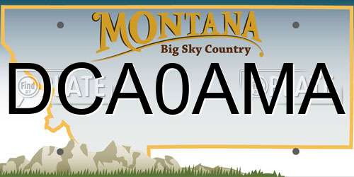 DCA0AMA Montana License Plate