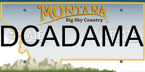 DCADAMA Montana License Plate