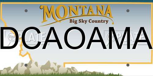 DCAOAMA Montana License Plate