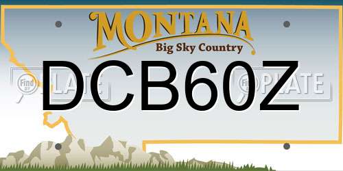 DCB60Z Montana License Plate