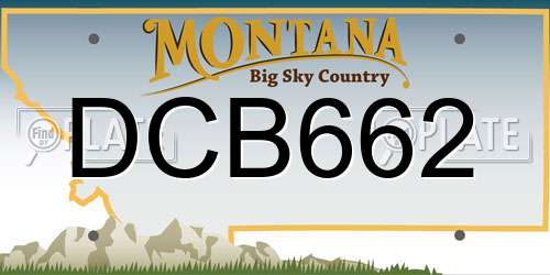 DCB662 Montana License Plate