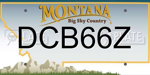 DCB66Z Montana License Plate