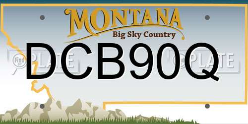 DCB90Q Montana License Plate