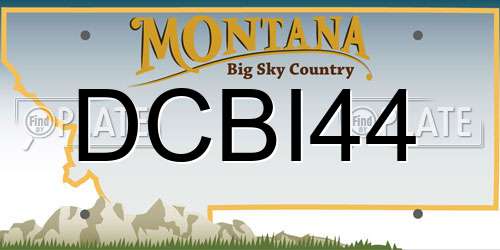 DCBI44 Montana License Plate
