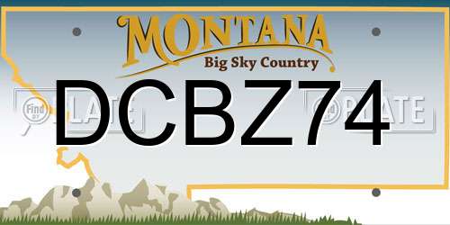 DCBZ74 Montana License Plate