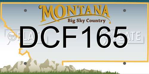 DCF165 Montana License Plate