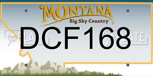 DCF168 Montana License Plate