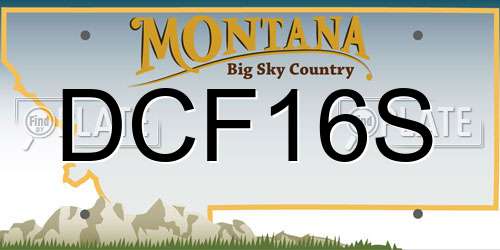 DCF16S Montana License Plate