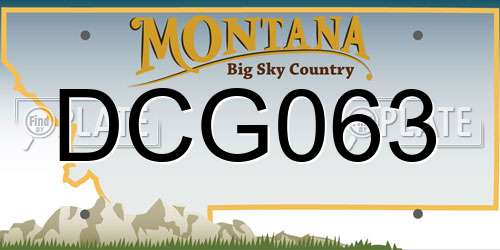 DCG063 Montana License Plate
