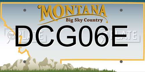 DCG06E Montana License Plate
