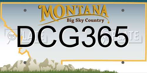 DCG365 Montana License Plate