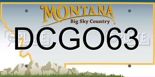 DCGO63 Montana License Plate