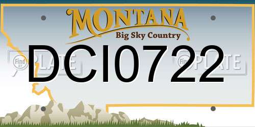 DCI0722 Montana License Plate