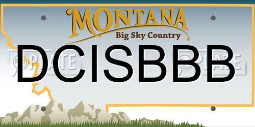 DCISBBB Montana License Plate