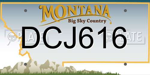 DCJ616 Montana License Plate