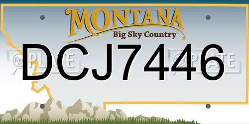 DCJ7446 Montana License Plate