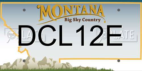 DCL12E Montana License Plate