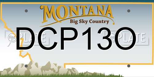 DCP13O Montana License Plate