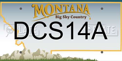 DCS14A Montana License Plate