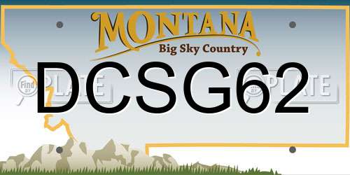 DCSG62 Montana License Plate