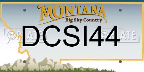 DCSI44 Montana License Plate