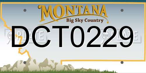 DCT0229 Montana License Plate