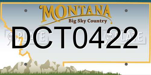 DCT0422 Montana License Plate
