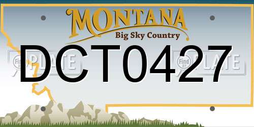 DCT0427 Montana License Plate