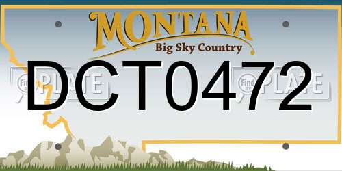 DCT0472 Montana License Plate