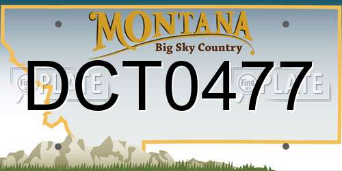 DCT0477 Montana License Plate