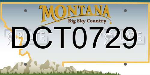 DCT0729 Montana License Plate