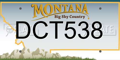 DCT538 Montana License Plate