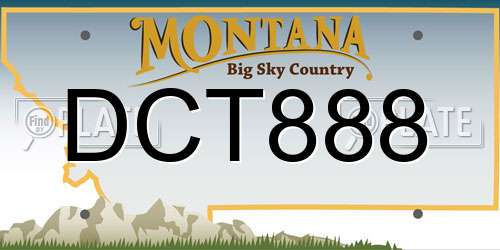 DCT888 Montana License Plate