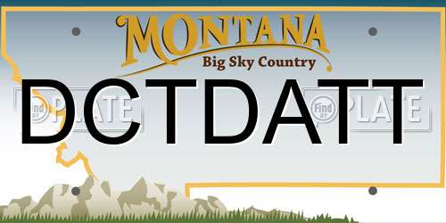 DCTDATT Montana License Plate