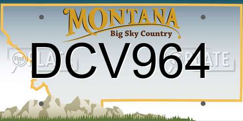 DCV964 Montana License Plate