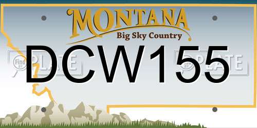 DCW155 Montana License Plate