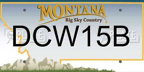 DCW15B Montana License Plate