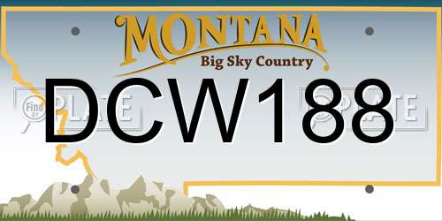 DCW188 Montana License Plate