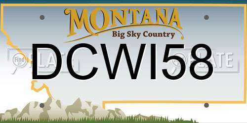 DCWI58 Montana License Plate