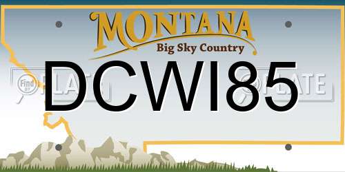 DCWI85 Montana License Plate