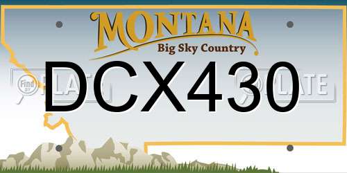 DCX430 Montana License Plate