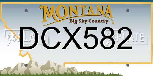 DCX582 Montana License Plate