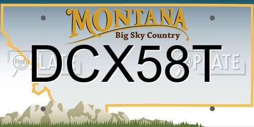 DCX58T Montana License Plate