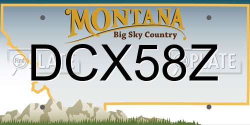DCX58Z Montana License Plate