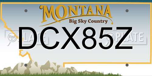 DCX85Z Montana License Plate